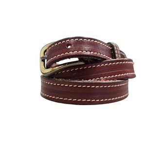 Levi Strauss & Co Burgundy‎ Skinny Thin Leather Belt Western Accents Women's 28